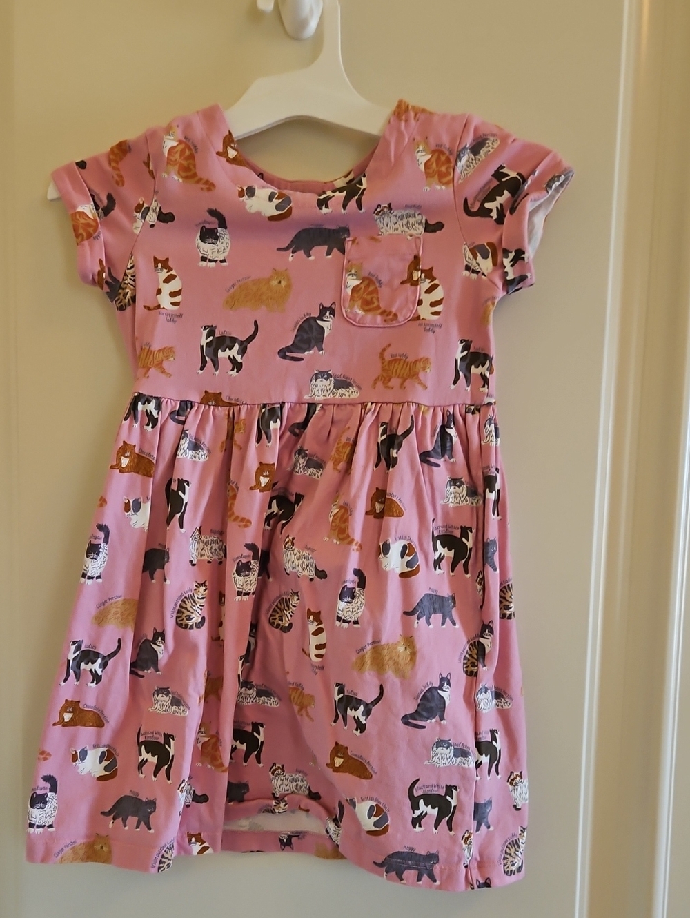 Mini Boden Pink Cat Print Casual Dress